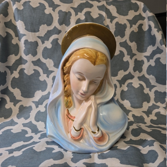 Vintage LEFTON VIRGIN MARY Madonna Ceramic Head Vase Planter Japan - Picture 1 of 5